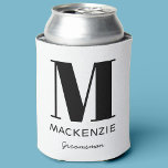 Enfriador De Latas Groomsman Monogram Name<br><div class="desc">Modern typography minimalist monogram name design which can be changed to personalize. Perfect for thanking your Groomsman for all their help and support in making your wedding amazing.</div>
