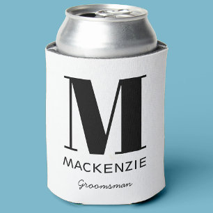 Enfriador De Latas Groomsman Monogram Name