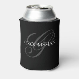 Enfriador De Latas Groomsman Monograma Boda