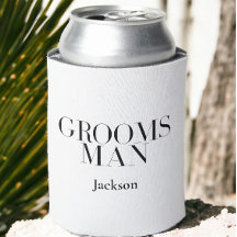 Groomsman Personalizado Blanco Negro Moderno Simpl