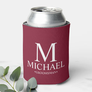 Enfriador De Latas Groomsman personalizado de la raza borgoñona moder