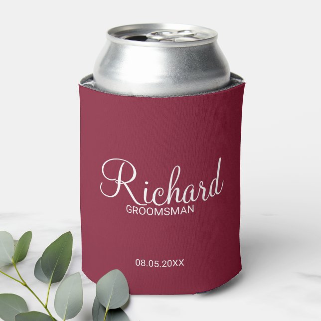 Enfriador De Latas Groomsman personalizado de la raza borgoñona moder (Subido por el creador)