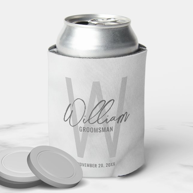 Enfriador De Latas Groomsmen personalizado de escritura moderna de má (Subido por el creador)