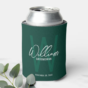 Enfriador De Latas Groomsmen personalizados con escritura moderna ver
