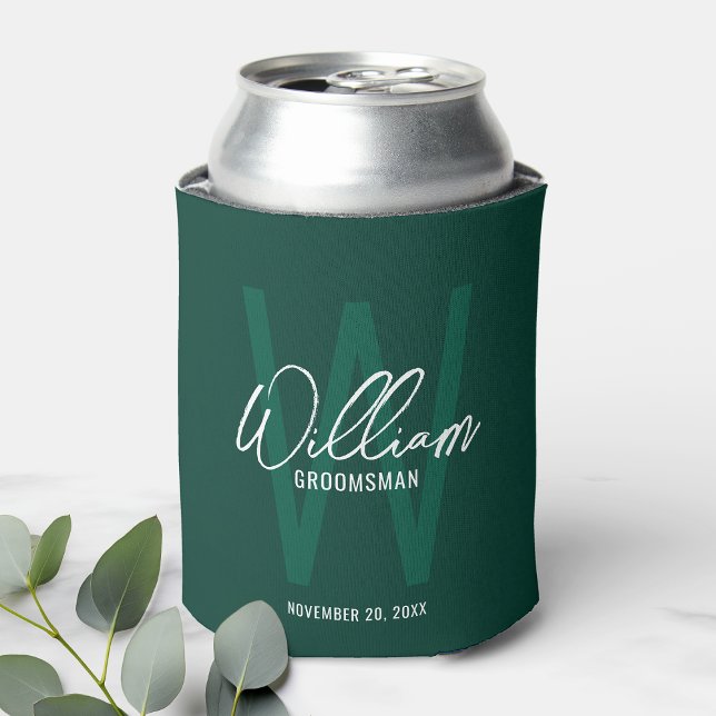 Enfriador De Latas Groomsmen personalizados con escritura moderna ver (Subido por el creador)