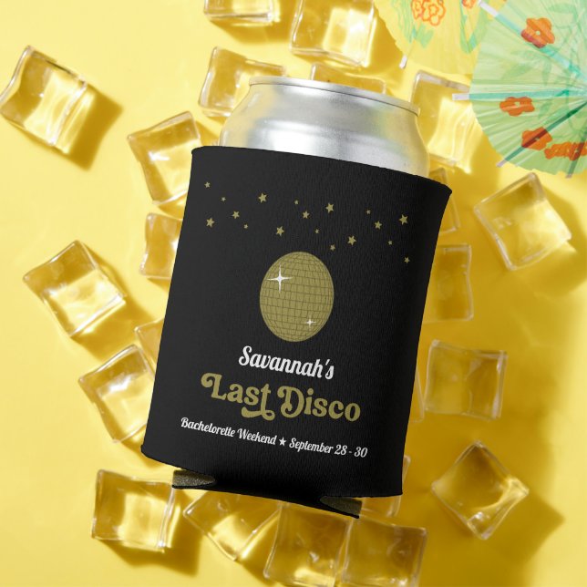 Enfriador De Latas Groovy Retro Last Disco Bride Bachelorette (Verano in situ)