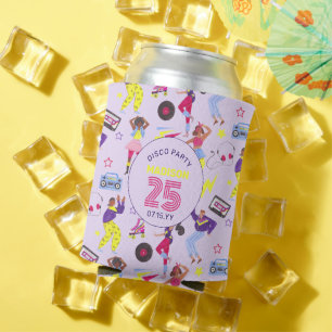 Enfriador De Latas Groovy Roller Disco Lila Fiesta Millennial Retro