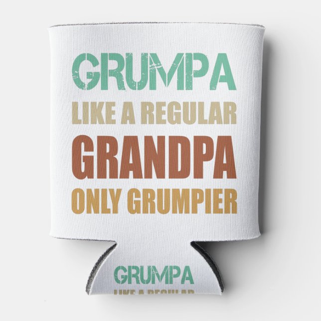 Enfriador De Latas Grumpa Como Un Abuelo Regular Sólo Padre Grumpista (Anverso)