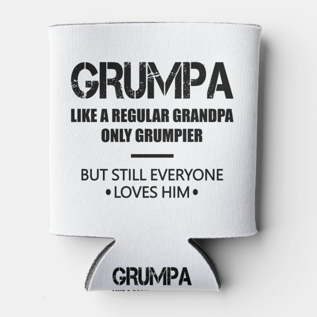 Enfriador De Latas Grumpa Como Un Abuelo Regular Sólo Padre Grumpista (Anverso)