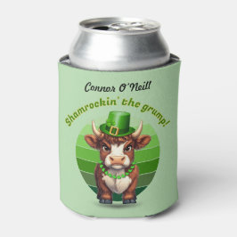 Enfriador De Latas Grumpy Highland Cow St Patrick's Day