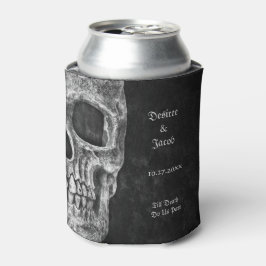 Enfriador De Latas Grunge Blanco Y Negro De Guay De Media Calavera Gó