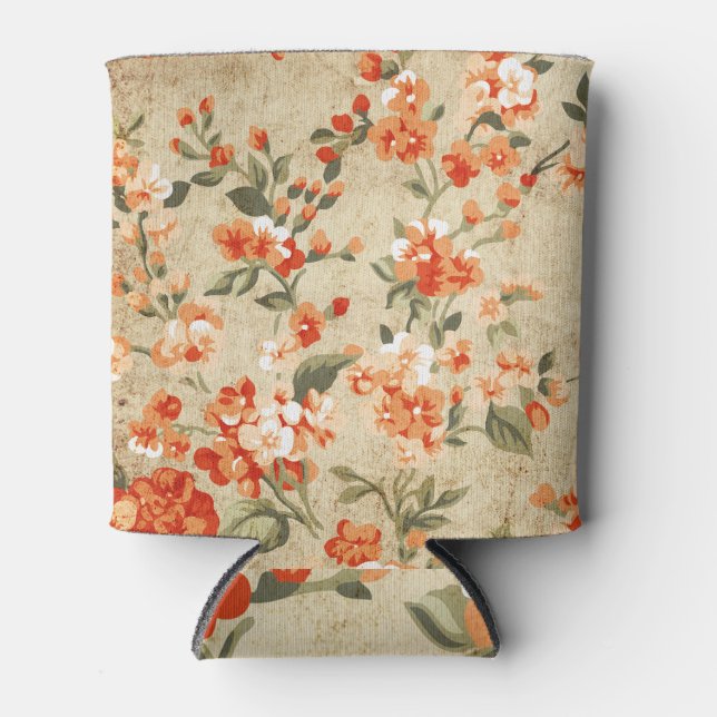 Enfriador De Latas Grunge Flower Art: Diseño abstracto (Anverso)