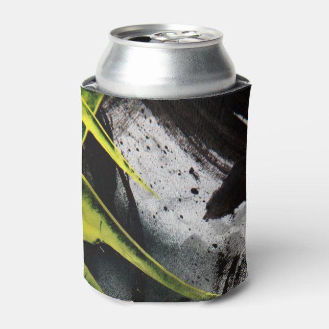 Enfriador De Latas Grunge textura expresiva pinceladas de pincel (Lata Anverso)