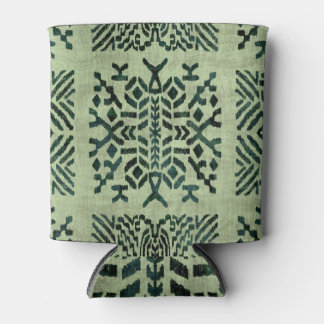 Enfriador De Latas Grungy Tribal, Ethnic Rug Motif.