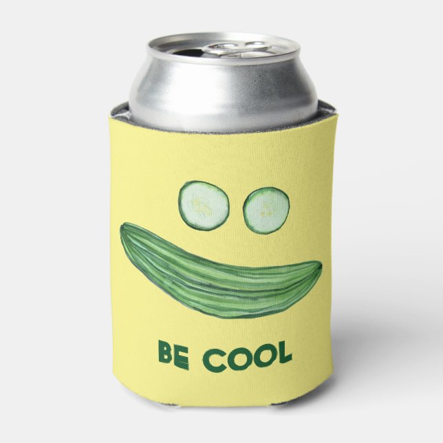 Enfriador De Latas Guay como pepino "BE GUAY" una divertida acuarela (Lata Anverso)