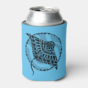 Enfriador De Latas Guay Manta Ray Tribal Design Blue