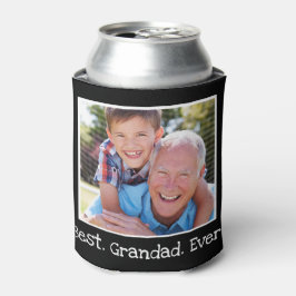 Enfriador De Latas Guay Mejor Grandad Foto Personalizada Negro