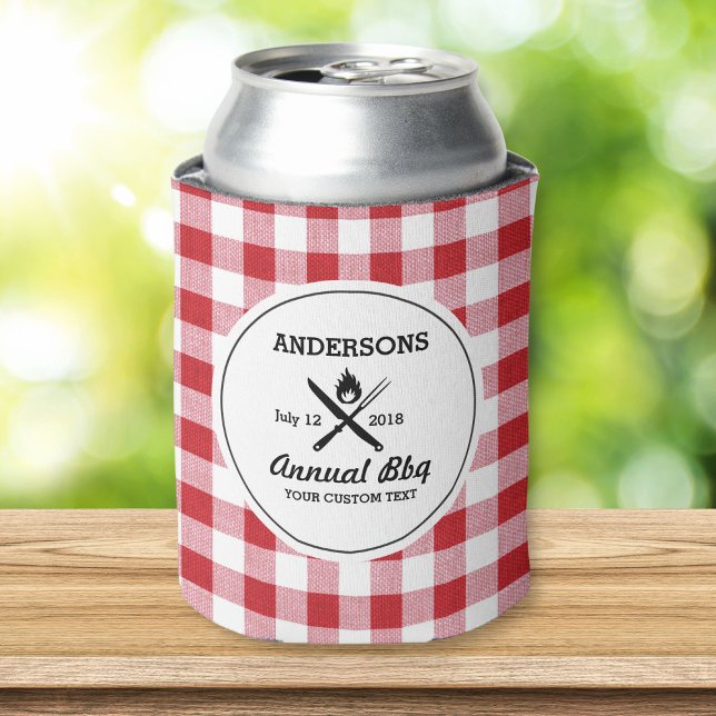 Enfriador De Latas Guay Retro Summer BBQ Grill Utensilios Red Check (Subido por el creador)