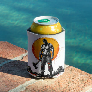 Enfriador De Latas guerrero bárbaro fantasía medieval humilde Cooler