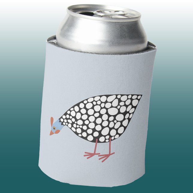 Enfriador De Latas Guinea Hen (Guineafowl fun blue can cooler)