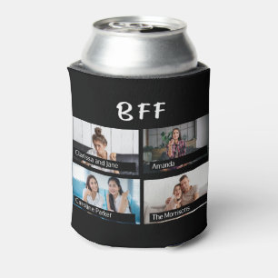 Enfriador De Latas Guión BFF de collage de cuadrícula de fotos de Ami