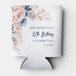 Enfriador De Latas Guión de fiesta de cumpleaños 80 de Pink Floral