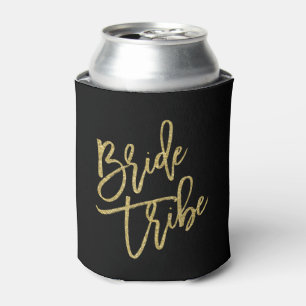 Enfriador De Latas Guión de Purpurina de la tribu de novias Gold