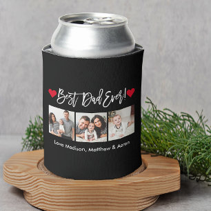 Enfriador De Latas Guión moderno de pincel corazón 3 fotos mejor papá