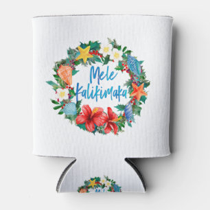 Enfriador De Latas Guirnalda hawaiana del navidad de Mele Kalikimaka