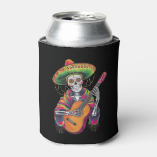 Enfriador De Latas Guitarra de fiesta de cráneo de esqueleto del Cinc