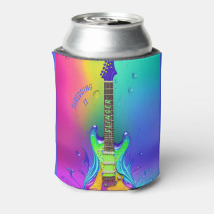 Enfriador De Latas Guitarra de neón personalizada, psicodélica