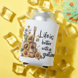 Enfriador De Latas Guitarra De Nombre personalizar Con Girasol