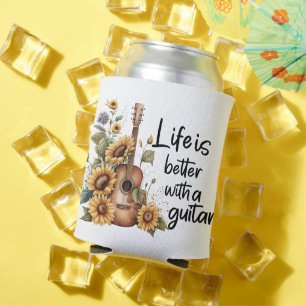 Enfriador De Latas Guitarra De Nombre personalizar Con Girasol