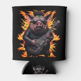 Enfriador De Latas Guitarra Metalizado De Cerdo Hamo Rock Y Músico De