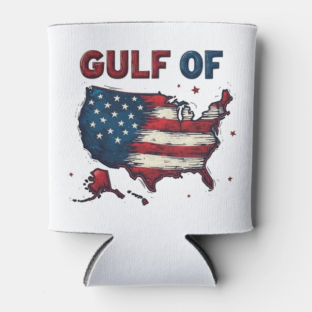 Enfriador De Latas Gulf of America USA Map Trump USA Gulf of Mexico (Anverso)