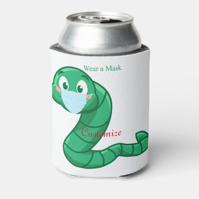 Enfriador De Latas Gusano Kawaii Verde Thunder_Cove (Reverso de la lata)