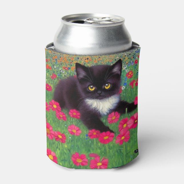 Enfriador De Latas Gustav Klimt Tuxedo Cat (Lata Anverso)