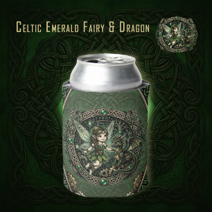 Enfriador De Latas Hada Esmeralda Celta & Dragón – Fantasía Encantada