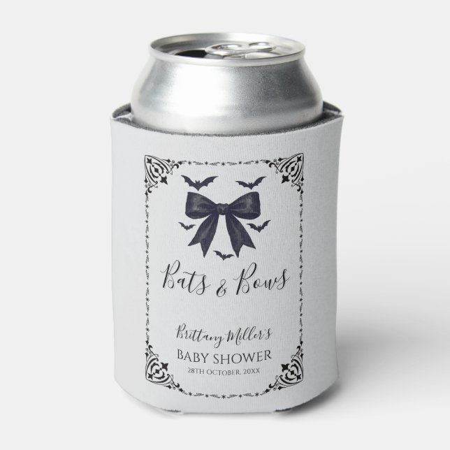 Enfriador De Latas Halloween Baby Shower Gothic (Lata Anverso)