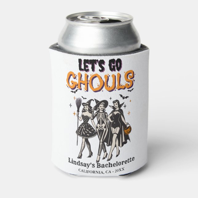 Enfriador De Latas Halloween Bachelorette vamos a ghoul (Reverso de la lata)