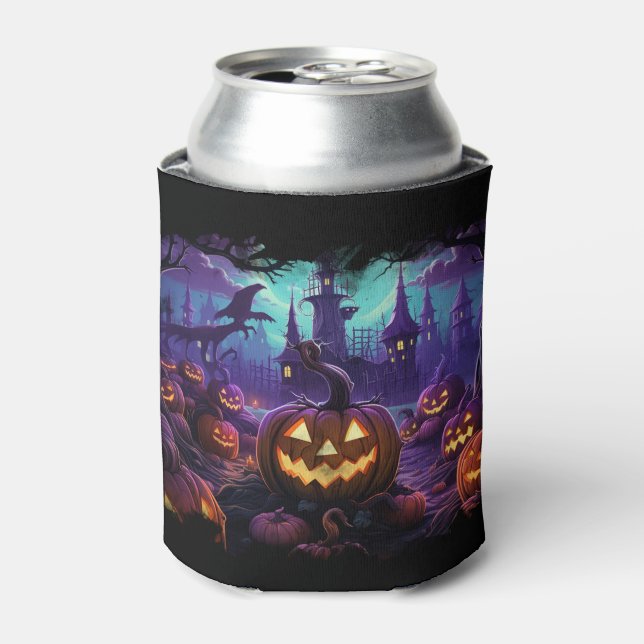 Enfriador De Latas Halloween - Calabazas embrujadas (Lata Anverso)