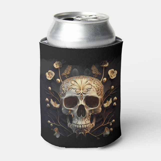 Enfriador De Latas Halloween - Calavera embrujada (Lata Anverso)