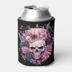 Enfriador De Latas Halloween - Calavera Rosa embrujada