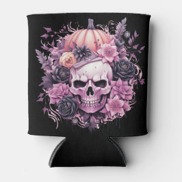 Enfriador De Latas Halloween - Calavera Rosa embrujada