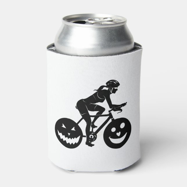 Enfriador De Latas Halloween ciclista (Lata Anverso)
