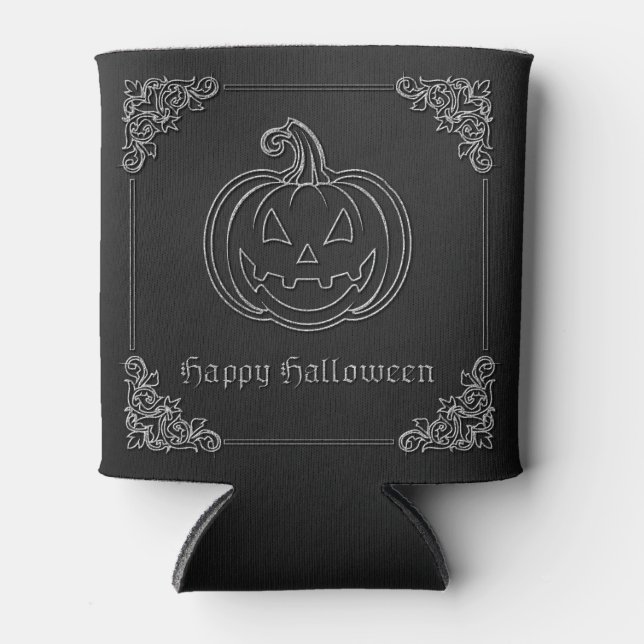 Enfriador De Latas Halloween con linterna de Jack O' (Anverso)