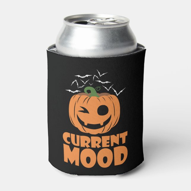 Enfriador De Latas Halloween divertido de calabaza para reír (Lata Anverso)