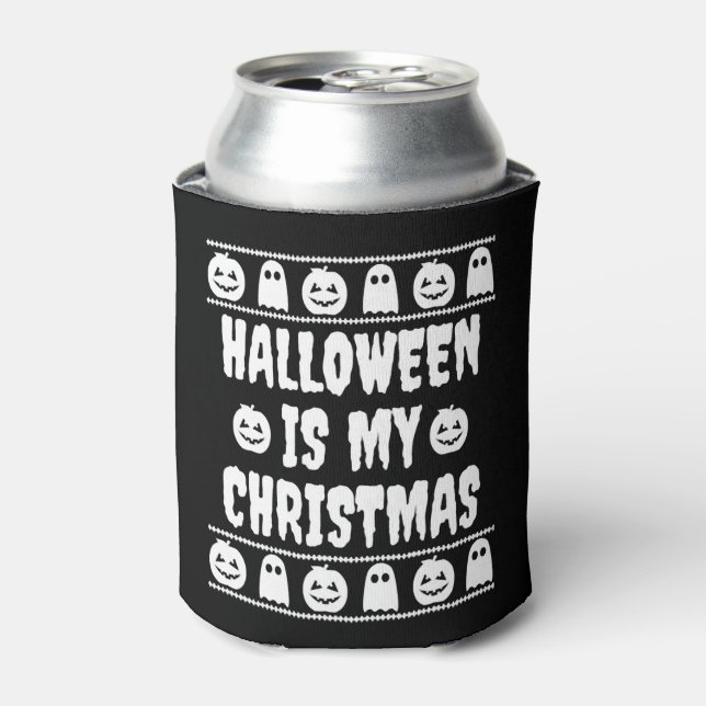 Enfriador De Latas Halloween es mi Navidad (Lata Anverso)