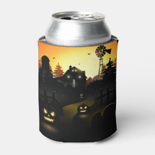 Enfriador De Latas Halloween - Escena aterradora 4 Molino de viento