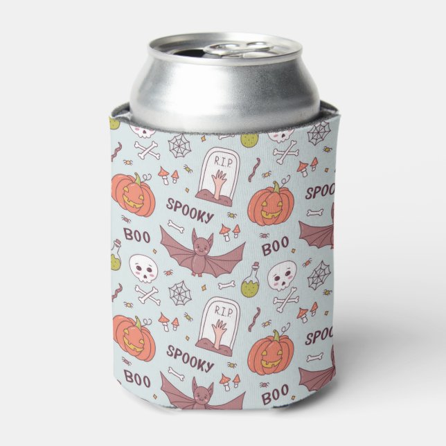 Enfriador De Latas Halloween fantasmal (Lata Anverso)